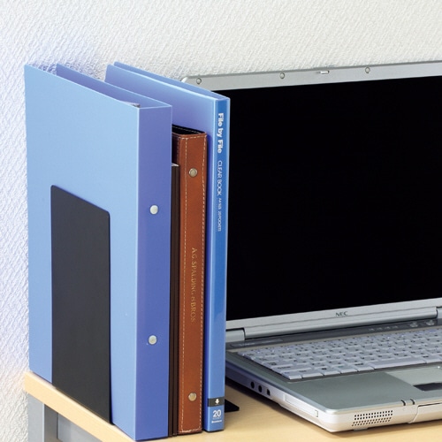 TANOSEE ブックエンド L型 大 ブラック 2枚/組(ご注文単位1組)【直送品】