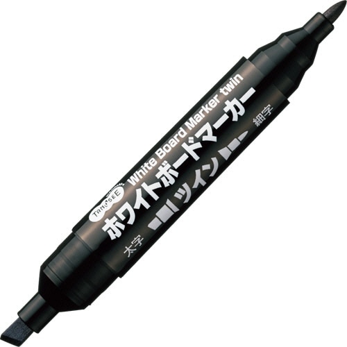 TANOSEE ホワイトボードマーカー ツイン 黒 10本/セット(ご注文単位1セット)【直送品】