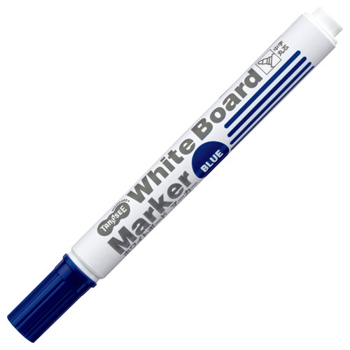TANOSEE ホワイトボードマーカー 中字丸芯 青 12本/セット(ご注文単位1セット)【直送品】