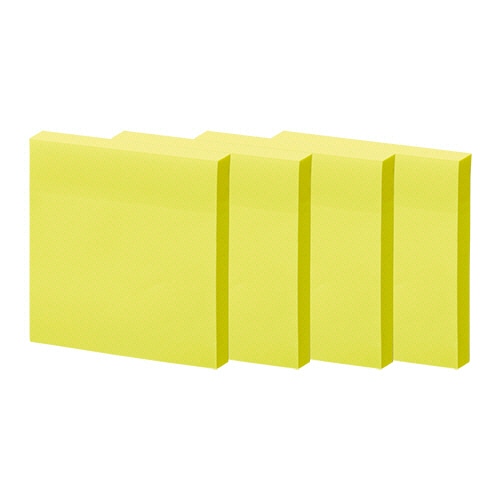 TANOSEE 強粘着ふせん 75×75mm ビビッドカラー･イエロー 10冊/袋（ご注文単位1袋）【直送品】