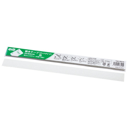 TANOSEE 製本テープ 契約書割印用 25×297mm ホワイト 10枚/袋(ご注文単位1袋)【直送品】