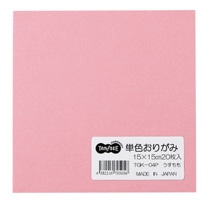 TANOSEE 単色おりがみ うすもも 20枚/袋(ご注文単位1袋)【直送品】
