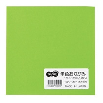 TANOSEE 単色おりがみ きみどり 20枚/袋(ご注文単位1袋)【直送品】