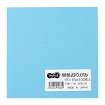 TANOSEE 単色おりがみ みずいろ 100枚/袋(ご注文単位1袋)【直送品】