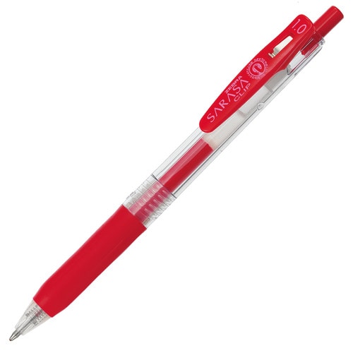 ゼブラ ジェルボールペン サラサクリップ 1.0mm 赤 JJE15-R 1本（ご注文単位1本）【直送品】