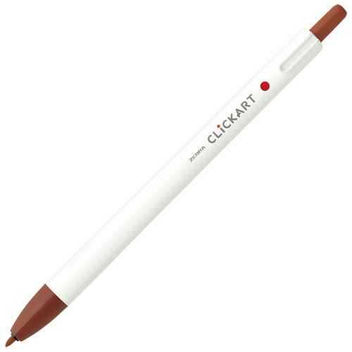 ゼブラ ノック式水性カラーペン クリッカート 茶 WYSS22-E 1本(ご注文単位1本)【直送品】