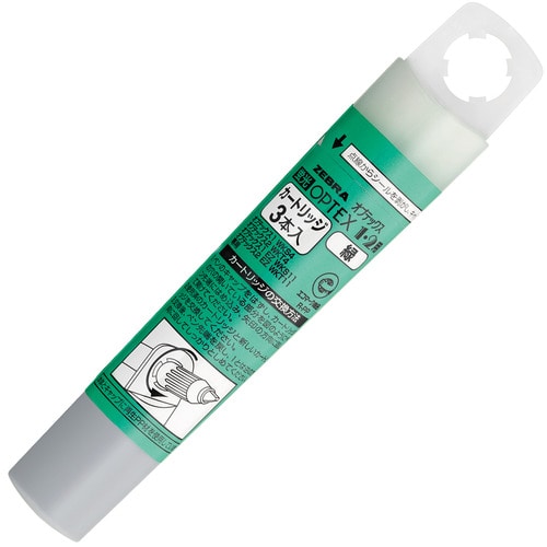 ゼブラ 蛍光オプテックス1・2用カートリッジ 緑 RWK8-G 3本/箱(ご注文単位1箱)【直送品】