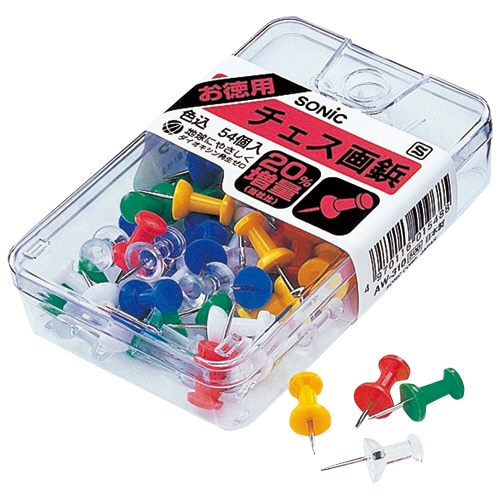 ソニック チェス画鋲 色込 AW-310 54個/箱(ご注文単位1箱)【直送品】
