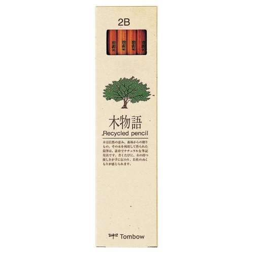 トンボ鉛筆 エコ鉛筆木物語 2B LA-KEA2B 12本/箱（ご注文単位1箱）【直送品】