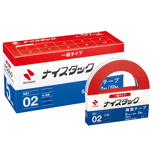 ニチバン ナイスタック 再生紙両面テープ ブンボックス 大巻 5mm×20m NWBB-5 24巻/袋(ご注文単位1袋)【直送品】