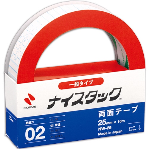 ニチバン ナイスタック 再生紙両面テープ 大巻 25mm×10m NW-25 1巻（ご注文単位1巻）【直送品】