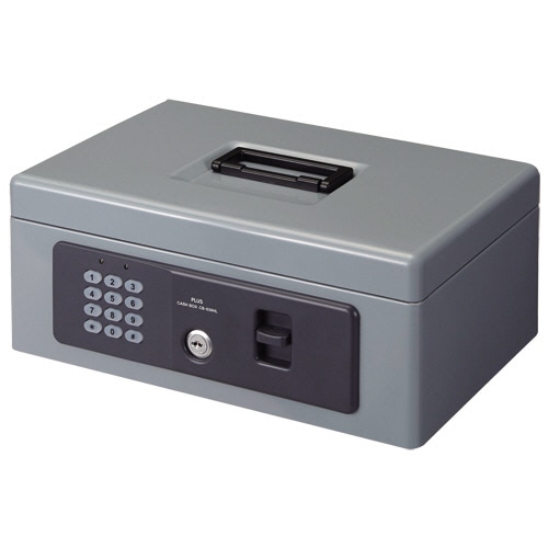 プラス 電子ロック 手提金庫 B5(Sサイズ) グレー CB-030HL 1台(ご注文単位1台)【直送品】