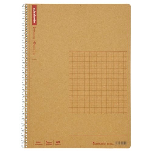 マルマン スパイラルノート ベーシック A4 5mm方眼罫 40枚 N245 1冊(ご注文単位1冊)【直送品】