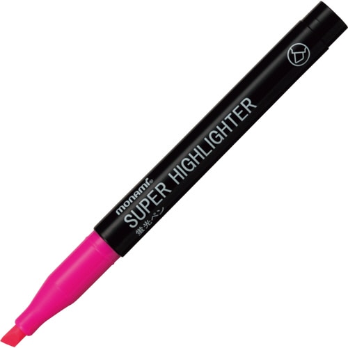 モナミ 蛍光ペン SUPER HIGHLIGHTER 桃 18402 1本(ご注文単位1本)【直送品】