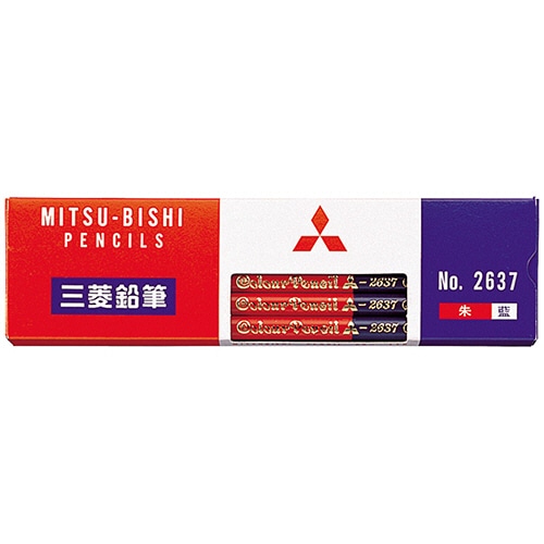 三菱鉛筆 色鉛筆 朱藍 7:3 K2637 12本/箱(ご注文単位1箱)【直送品】