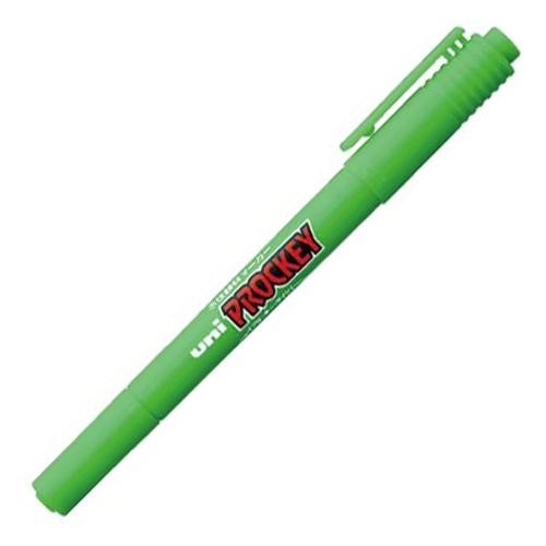 三菱鉛筆 水性マーカー プロッキー 細字丸芯+極細 黄緑 PM120T.5 1本(ご注文単位1本)【直送品】