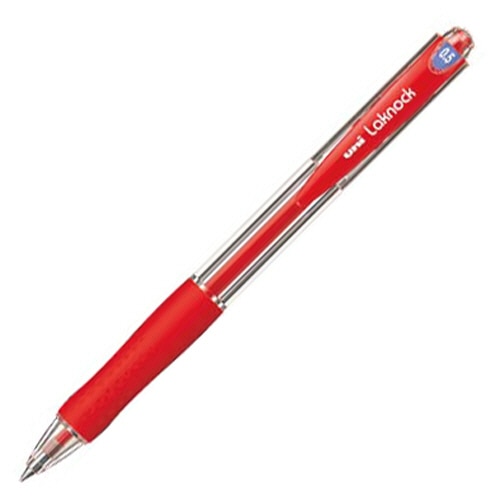 三菱鉛筆 油性ボールペン VERY楽ノック 極細 0.5mm 赤 SN10005.15 10本/セット（ご注文単位1セット）【直送品】