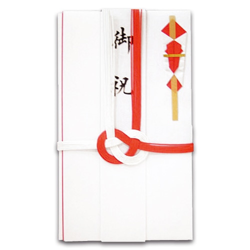 赤白7本 金封 短冊付 10枚/セット(ご注文単位1セット)【直送品】