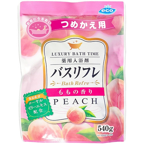 ライオンケミカル 薬用入浴剤バスリフレ ももの香り つめかえ用 540g 1パック（ご注文単位1パック）【直送品】