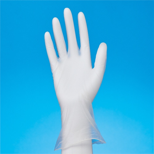 YAMAZEN 使い捨て手袋 PVC パウダーフリー L クリア YO-PVC-L 100枚/箱（ご注文単位1箱）【直送品】