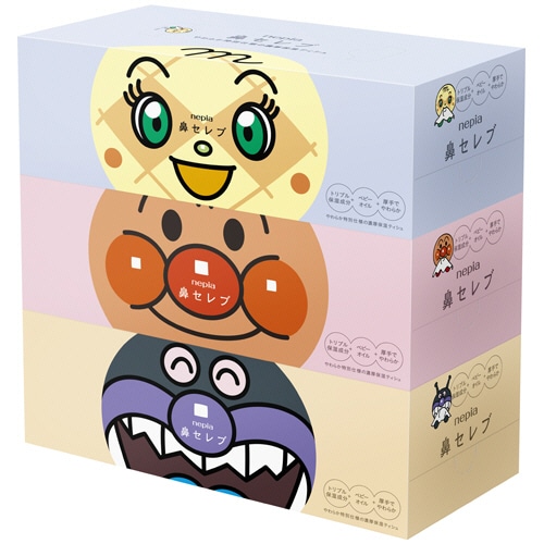 王子ネピア ネピア アンパンマン鼻セレブ 180組 3個/袋(ご注文単位1袋)【直送品】