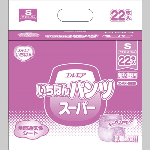 カミ商事 エルモア いちばん パンツ スーパー S 22枚/袋(ご注文単位1袋)【直送品】