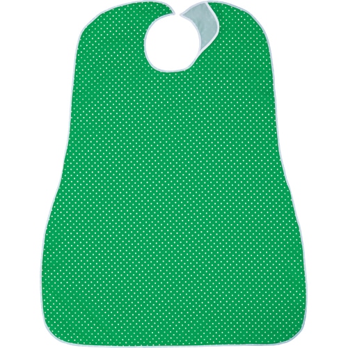 カネモ商事 LOr食事用エプロン ホワイトドットオングリーン 1枚（ご注文単位1枚）【直送品】