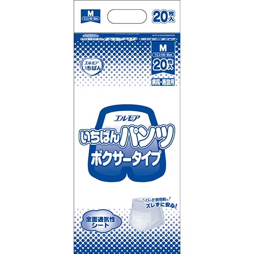 カミ商事 エルモア いちばん パンツ ボクサータイプ M 20枚/袋（ご注文単位1袋）【直送品】
