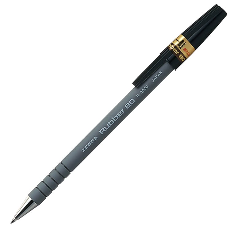 ゼブラ 油性ボールペン ラバー80 0.7mm 黒 R-8000-BK 1箱(10本)(ご注文単位1箱)【直送品】