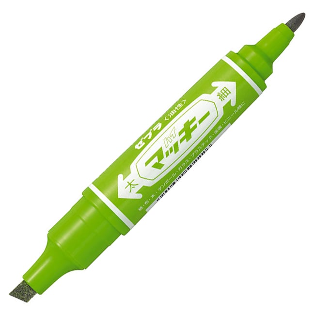 ゼブラ　油性マーカー　ハイマッキー　角芯太字＋丸芯細字　ライトグリーン　MO-150-MC-LG　1本（ご注文単位1本）【直送品】