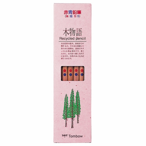 トンボ鉛筆 エコ鉛筆木物語 赤青(5:5) CV-REAVP 1ダース(12本)(ご注文単位1ダース)【直送品】