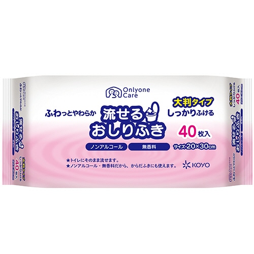 光洋　流せるおしりふき　ノンアルコールタイプ　無香料　1パック（40枚）（ご注文単位1パック）【直送品】