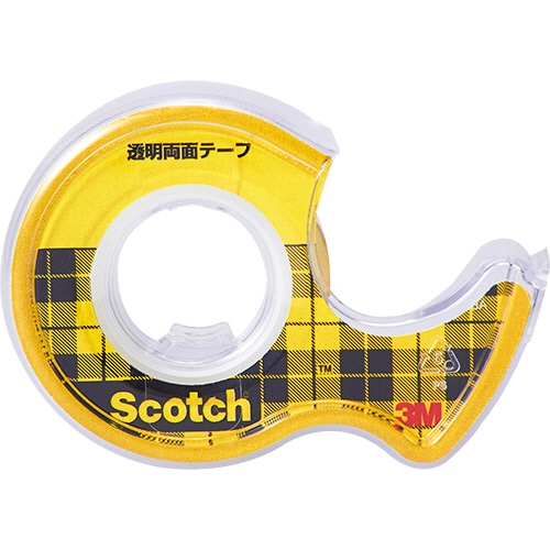 3M スコッチ 透明両面テープ ライナーなし 小巻 18mm×4m W-18 1巻(ご注文単位1巻)【直送品】