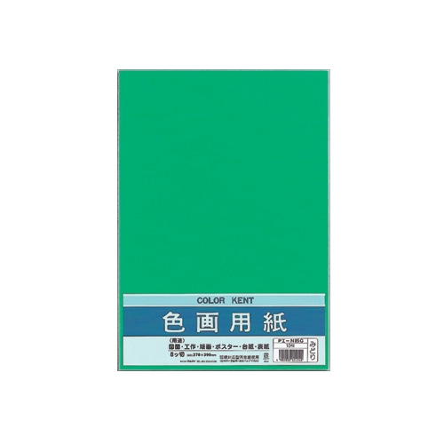 マルアイ　色画用紙　八ツ切　みどり　Pエ-N85G　1パック（10枚）（ご注文単位1パック）【直送品】