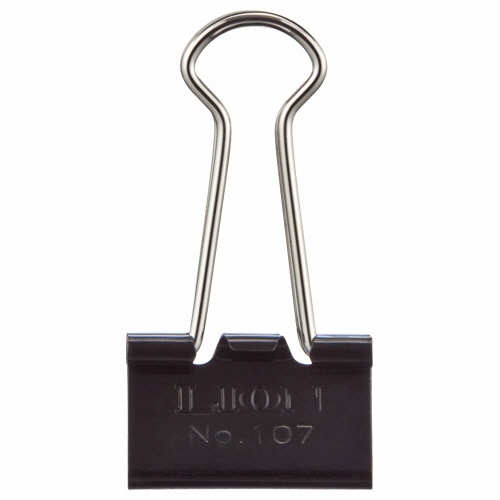 ライオン事務器　バインダークリップ　小　口幅19mm　No.107　1箱（10個）（ご注文単位1箱）【直送品】
