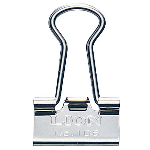 ライオン事務器　バインダークリップ　ニッケルメッキ　小小　口幅15mm　No.106N　1箱（10個）（ご注文単位1箱）【直送品】