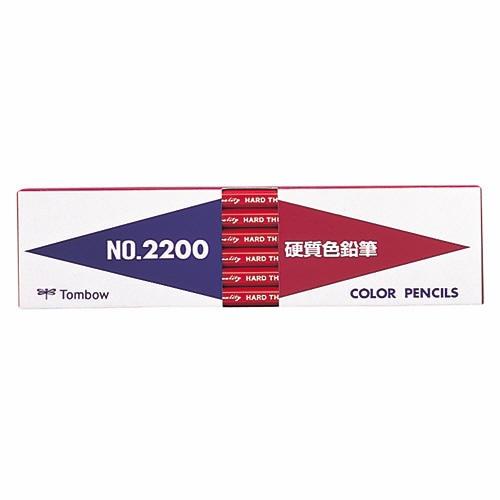 トンボ鉛筆　硬質色鉛筆　赤　2200-25　1箱（12本）（ご注文単位1箱）【直送品】