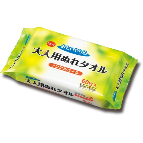 三昭紙業 「おもいやり心」 大人用ぬれタオル N-60 1パック(60枚)(ご注文単位1パック)【直送品】