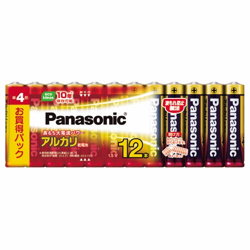 パナソニック　アルカリ乾電池　単4形　LR03XJ／12SW　1パック（12本）（ご注文単位1パック）【直送品】