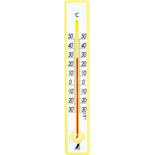 シンワ測定　寒暖計　25cm　イエロー　48357　1個（ご注文単位1個）【直送品】
