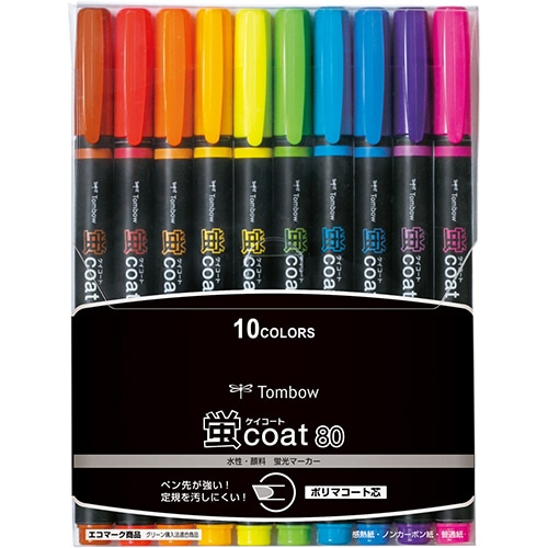 トンボ鉛筆　蛍コート80　10色（各色1本）　WA-SC10C　1パック（ご注文単位1パック）【直送品】