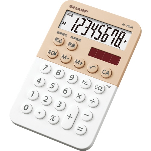 シャープ　カラー・デザイン電卓　8桁　ミニミニナイスサイズ　ホワイト系　EL-760R-WX　1台（ご注文単位1台）【直送品】