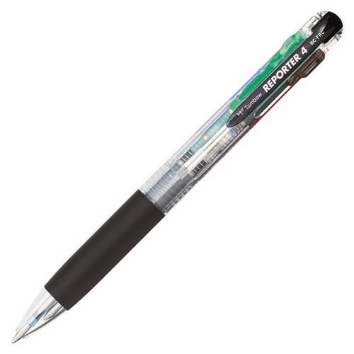 トンボ鉛筆 4色油性ボールペン リポーター4 0.7mm (軸色 透明) BC-FRC20 1本(ご注文単位1本)【直送品】