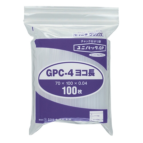 セイニチ ユニパックGP ヨコ長タイプ ヨコ100×タテ70×厚み0.04mm GPC-4ヨコナガ 1パック(100枚)(ご注文単位1パック)【直送品】