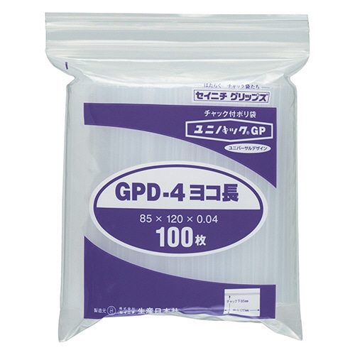 セイニチ ユニパックGP ヨコ長タイプ ヨコ120×タテ85×厚み0.04mm GPD-4ヨコナガ 1パック(100枚)(ご注文単位1パック)【直送品】