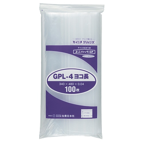 セイニチ ユニパックGP ヨコ長タイプ ヨコ480×タテ340×厚み0.04mm GPL-4ヨコナガ 1パック(100枚)(ご注文単位1パック)【直送品】