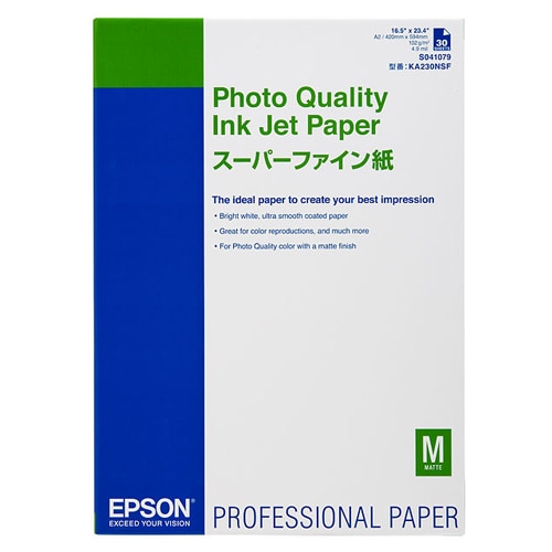 エプソン　スーパーファイン紙　A2　KA230NSF　1冊（30枚）（ご注文単位1冊）【直送品】
