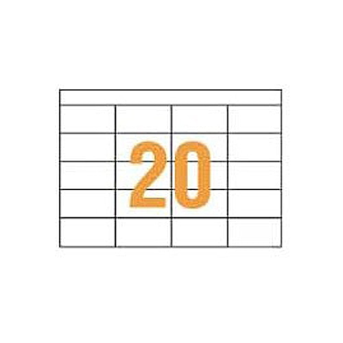 ライオン事務器　PPCタックラベル　A4判　74.3×38mm（20片入）　PPC-20　1箱（100シート）（ご注文単位1箱）【直送品】