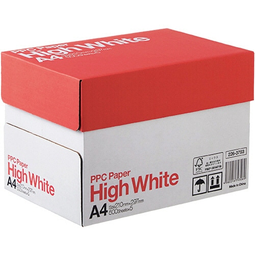 PPC　PAPER　High　White　A4　1箱（2500枚：500枚×5冊）（ご注文単位1箱）【直送品】