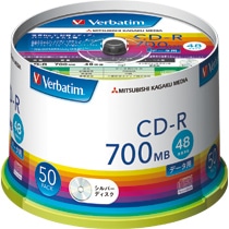 バーベイタム データ用CD-R 700MB 4-48倍速 シルバー スピンドルケース SR80FC50V1 1パック(50枚)(ご注文単位1パック)【直送品】